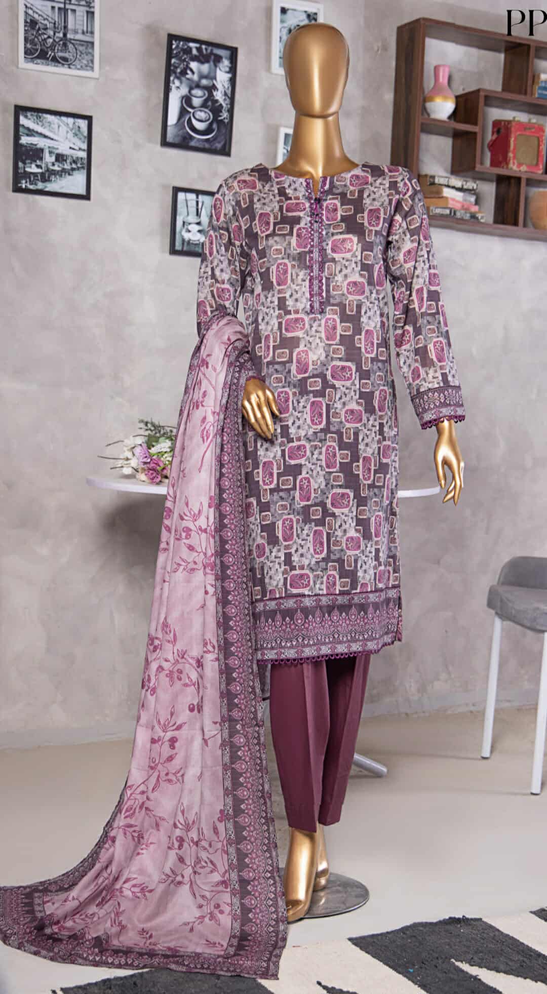 Platinum HZ Textiles By Suhaima Collection I Digital Printed Lawn Suit Unstitched 3 Piece - Summer Collection