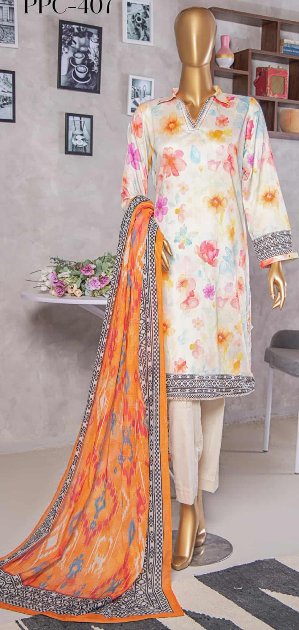 Platinum HZ Textiles By Suhaima Collection I Digital Printed Lawn Suit Unstitched 3 Piece - Summer Collection