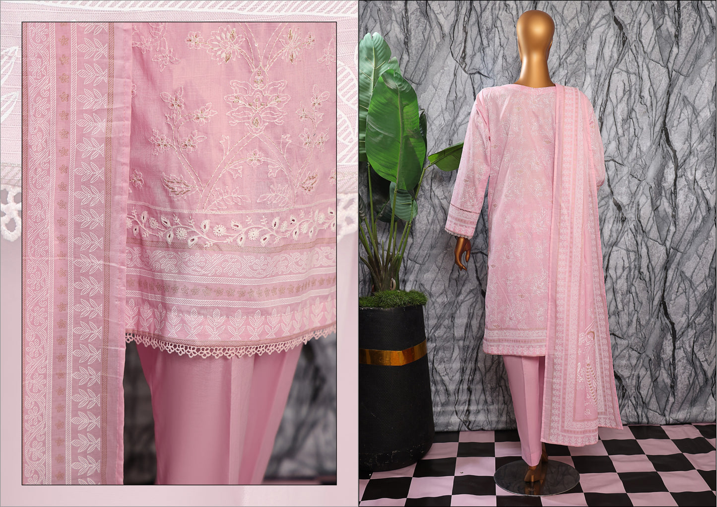EXCLUSVE MID SUMMER EMBROIDERED SLUB COTTON