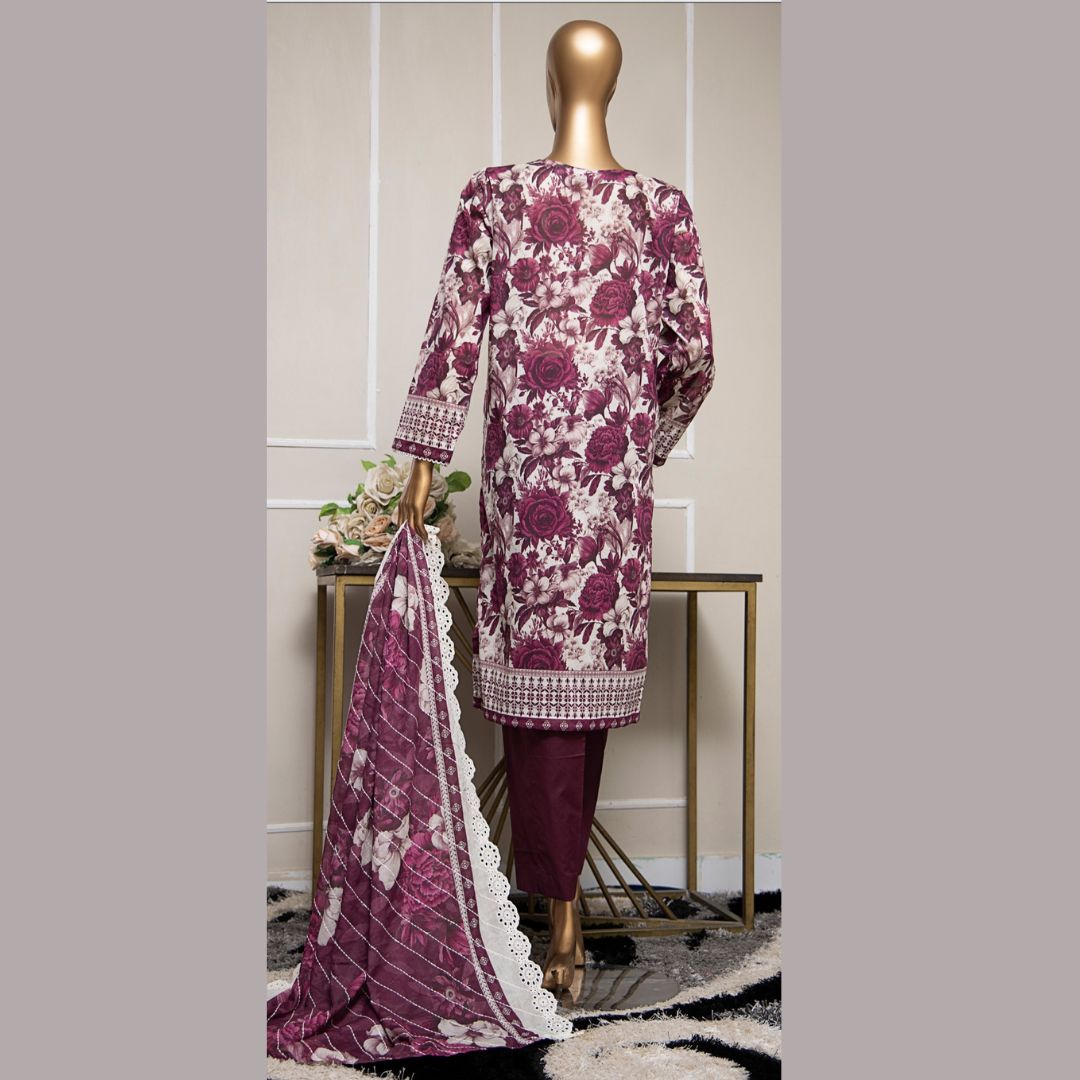 Premium Lawnkari By Suhaima Collection Embroidered Lawn Suit Unstitched 3 Piece - Summer Collection