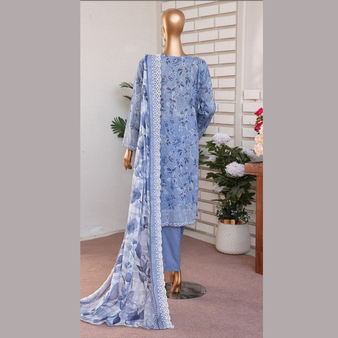 Premium Lawnkari By Suhaima Collection Embroidered Lawn Suit Unstitched 3 Piece - Summer Collection
